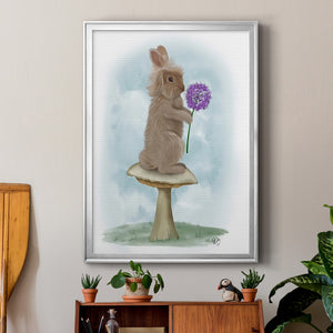 Rabbit and Agapanthus Premium Framed Print - Ready to Hang