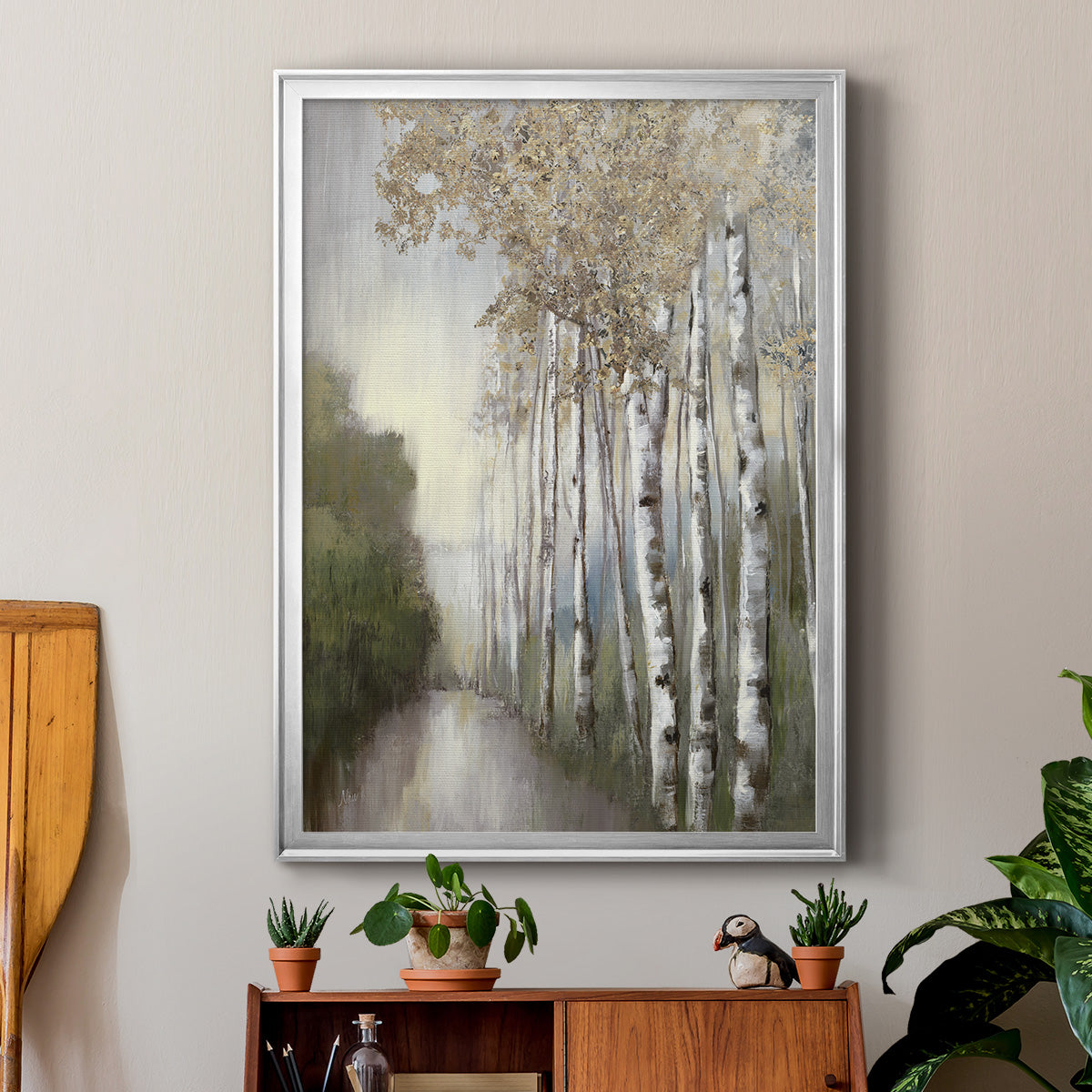 Woodland Walk Neutral Premium Framed Print - Ready to Hang