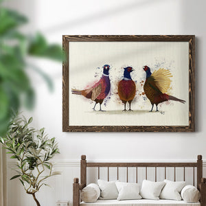 Pheasant Trio-Premium Framed Canvas - Ready to Hang