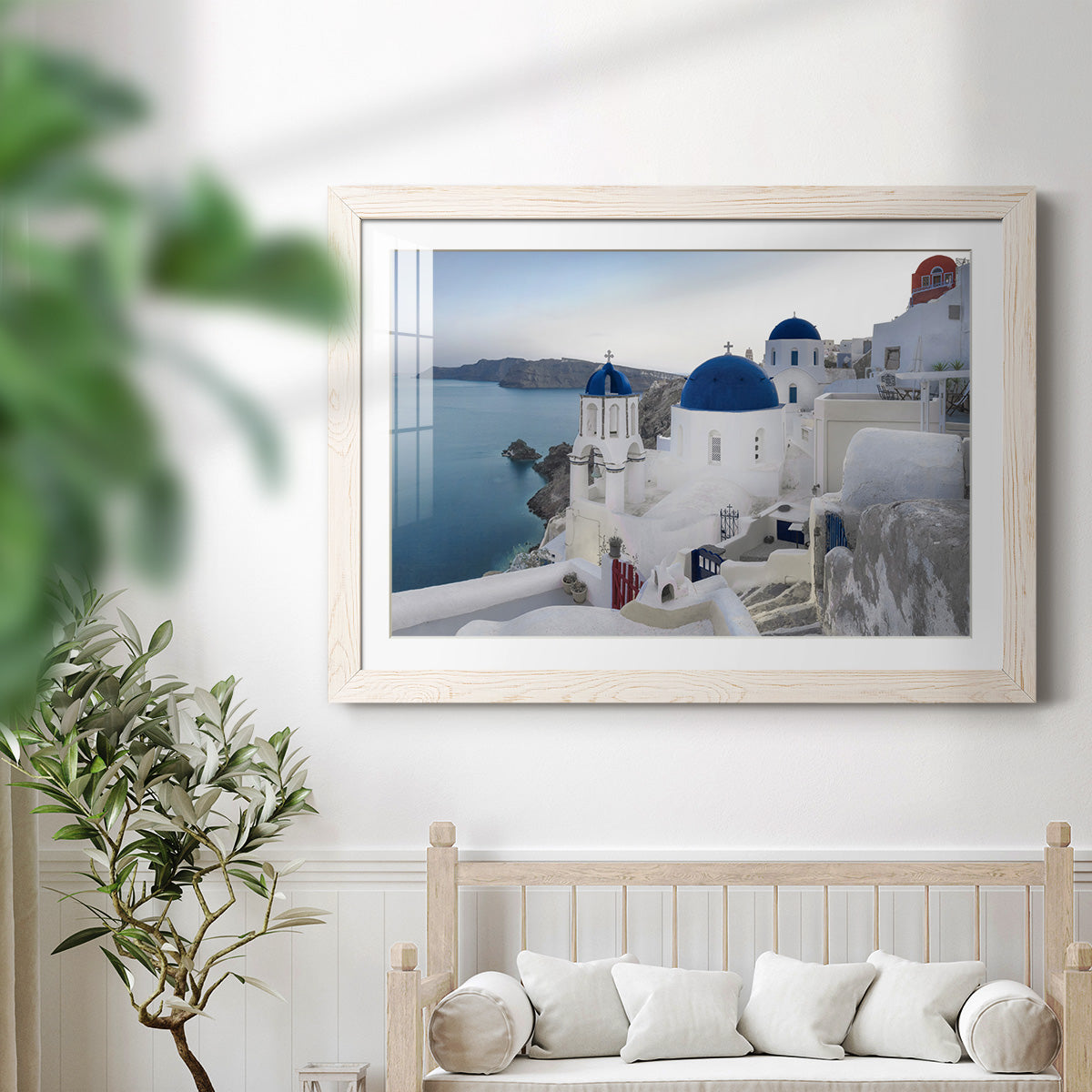 Santorini Sunrise-Premium Framed Print - Ready to Hang