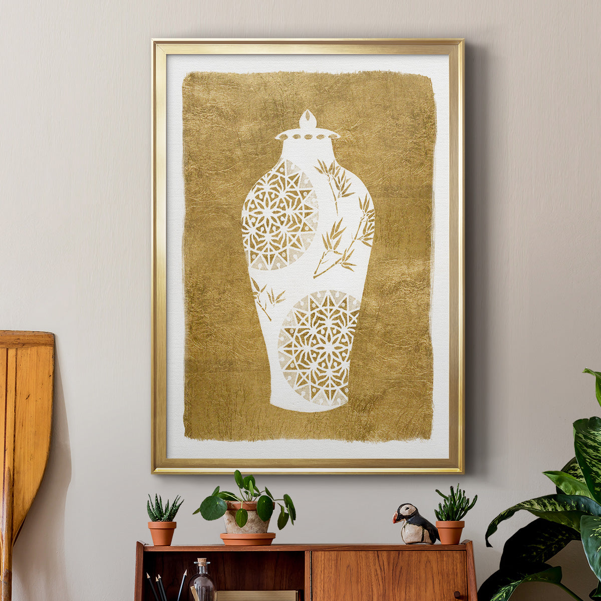 Golden Urn II Premium Framed Print - Ready to Hang