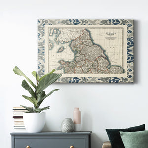 Bordered Map of England & Wales Premium Gallery Wrapped Canvas - Ready to Hang