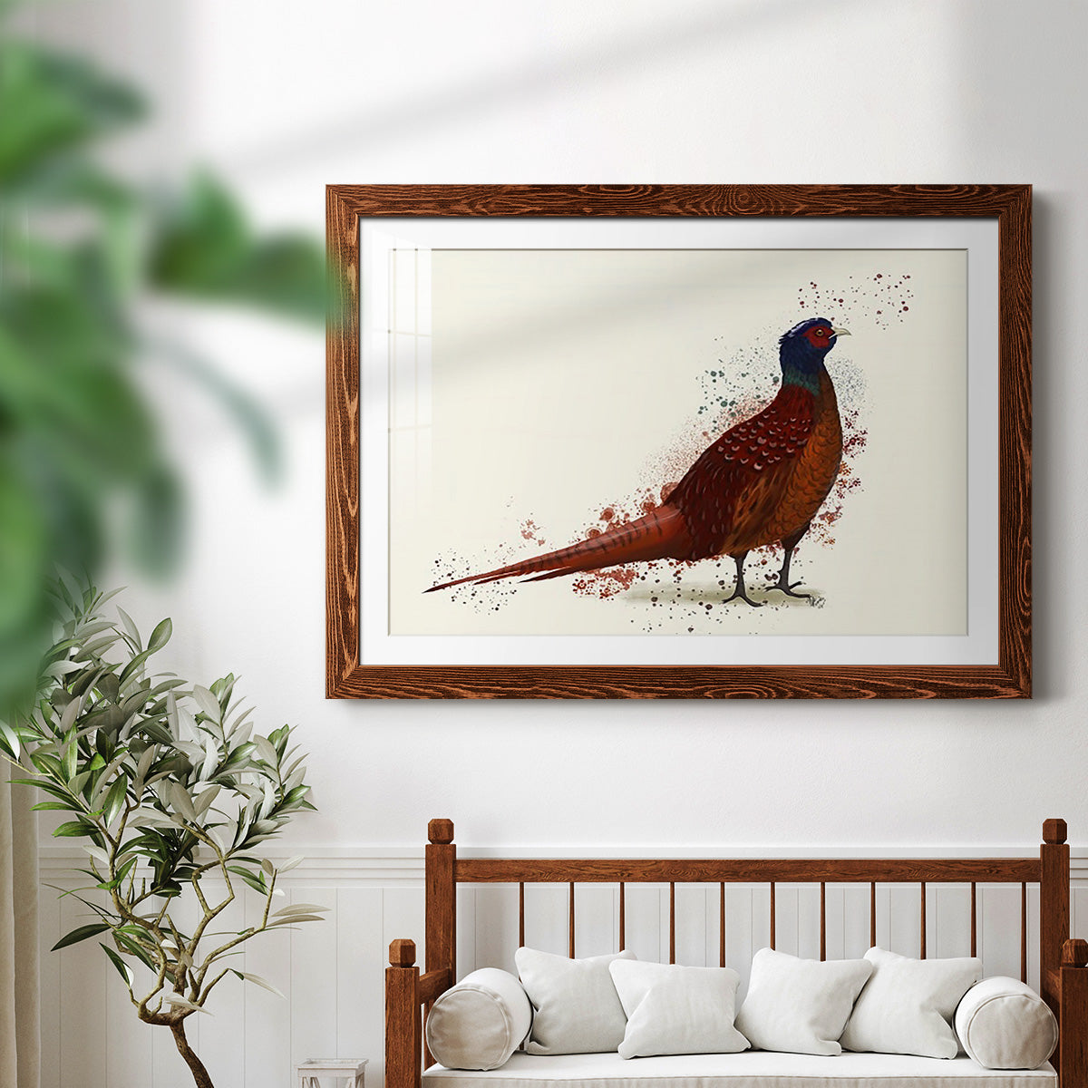 Pheasant Splash 4-Premium Framed Print - Ready to Hang