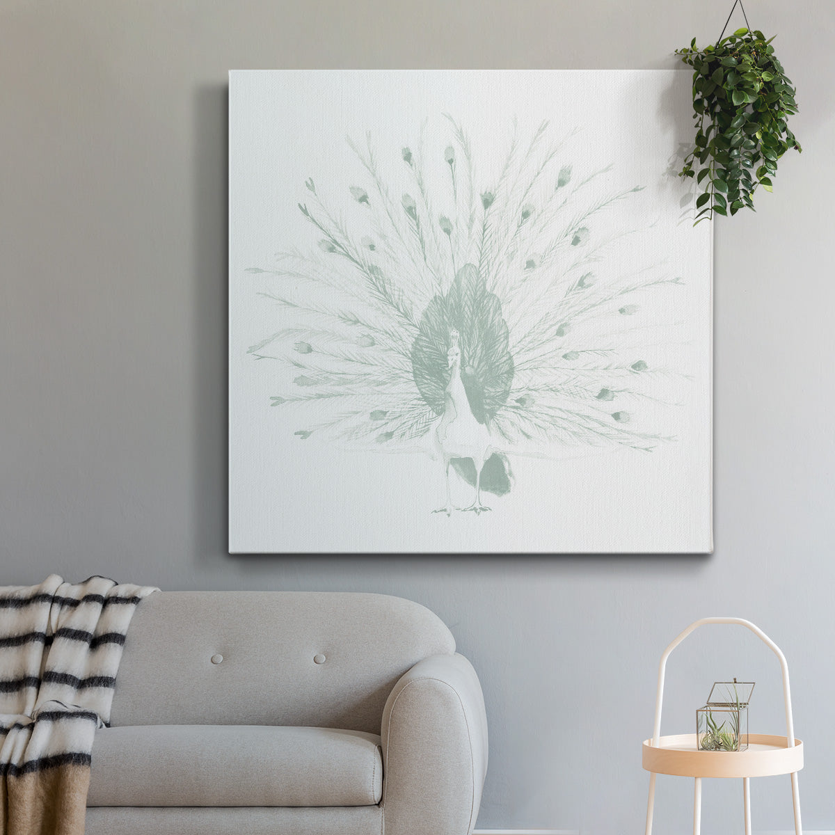 Sage Peacock II-Premium Gallery Wrapped Canvas - Ready to Hang