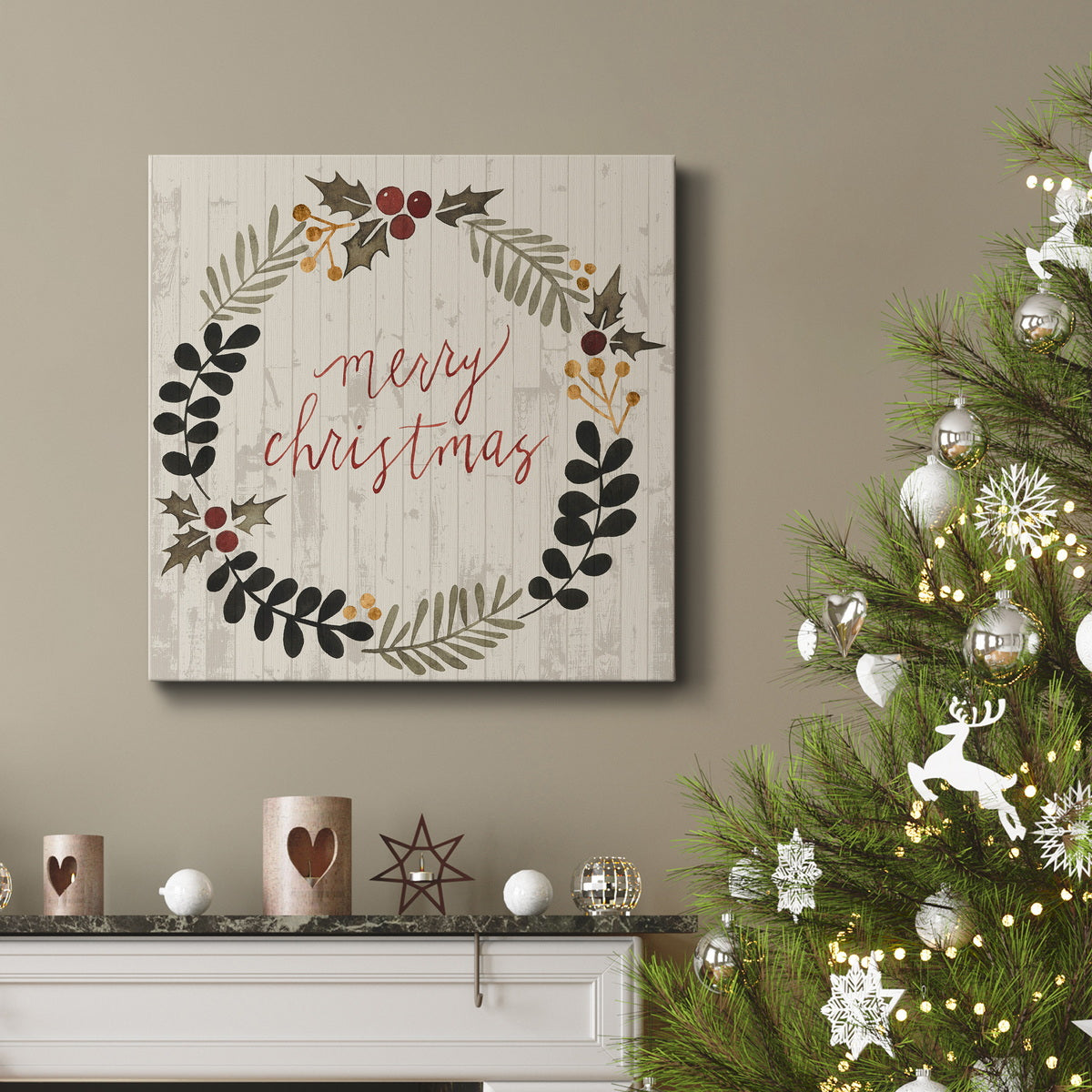 Rustic Christmas III-Premium Gallery Wrapped Canvas - Ready to Hang