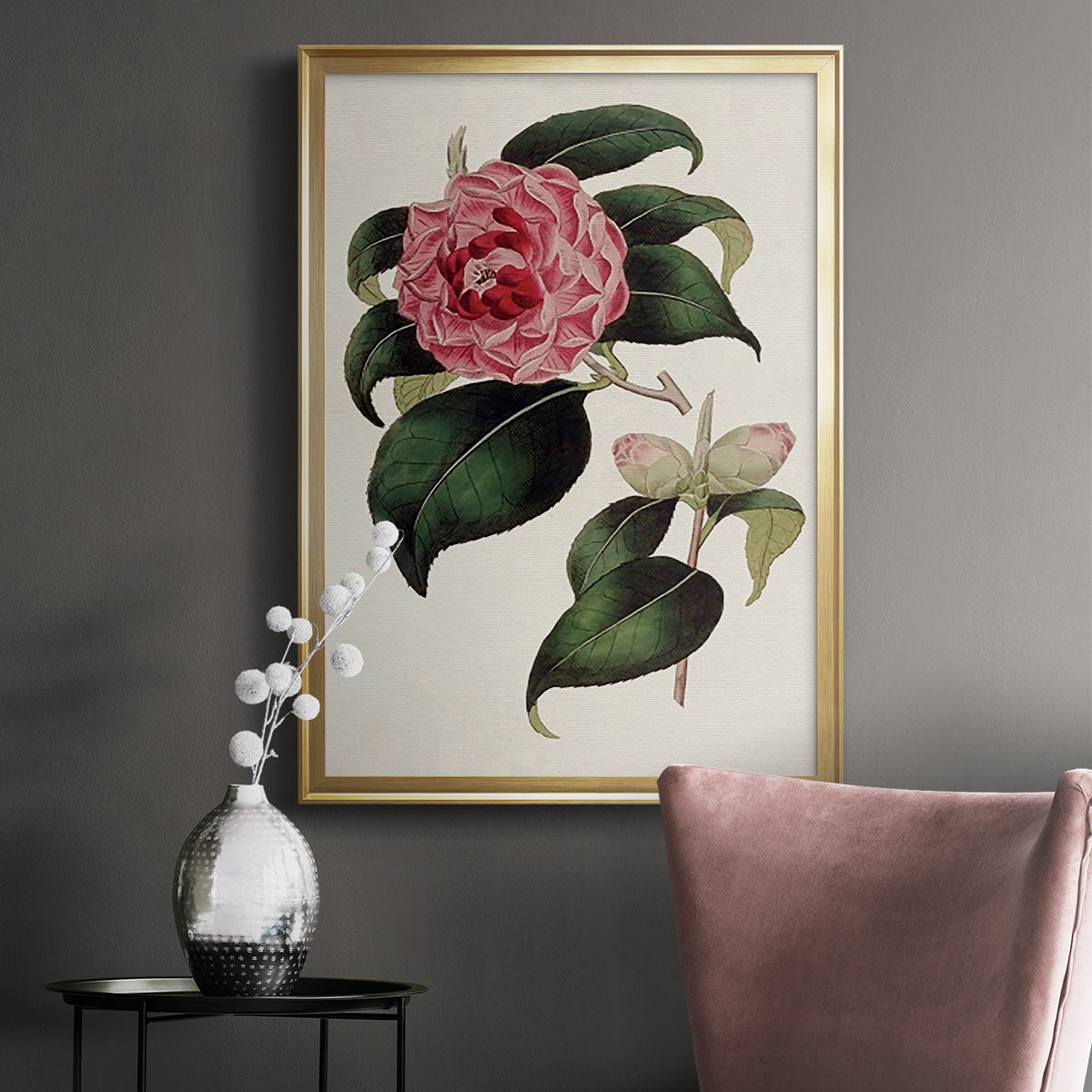 Pink Floral Mix III Premium Framed Print - Ready to Hang