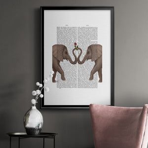 Elephants Heart and Rose Premium Framed Print - Ready to Hang