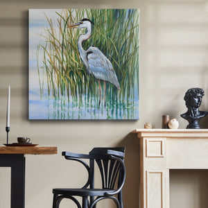 Heron in the Marsh II-Premium Gallery Wrapped Canvas - Ready to Hang