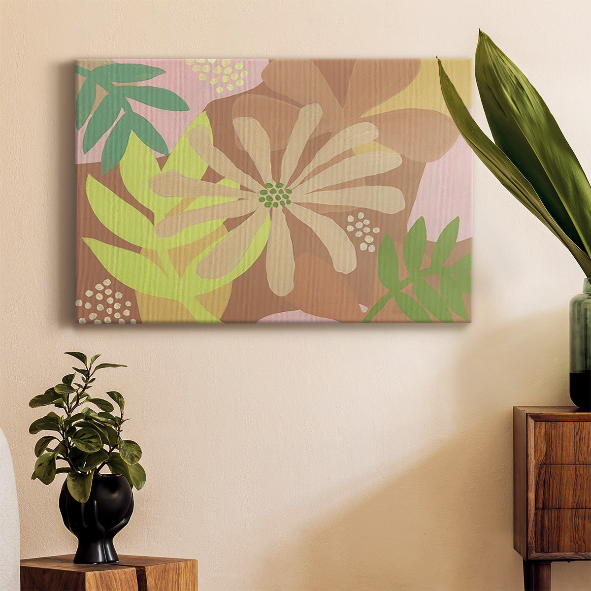 Neutral Blooms II Premium Gallery Wrapped Canvas - Ready to Hang
