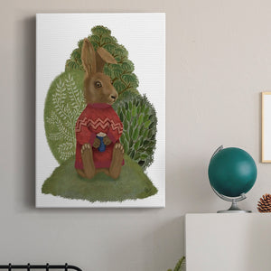 Latte Rabbit in Sweater Premium Gallery Wrapped Canvas - Ready to Hang
