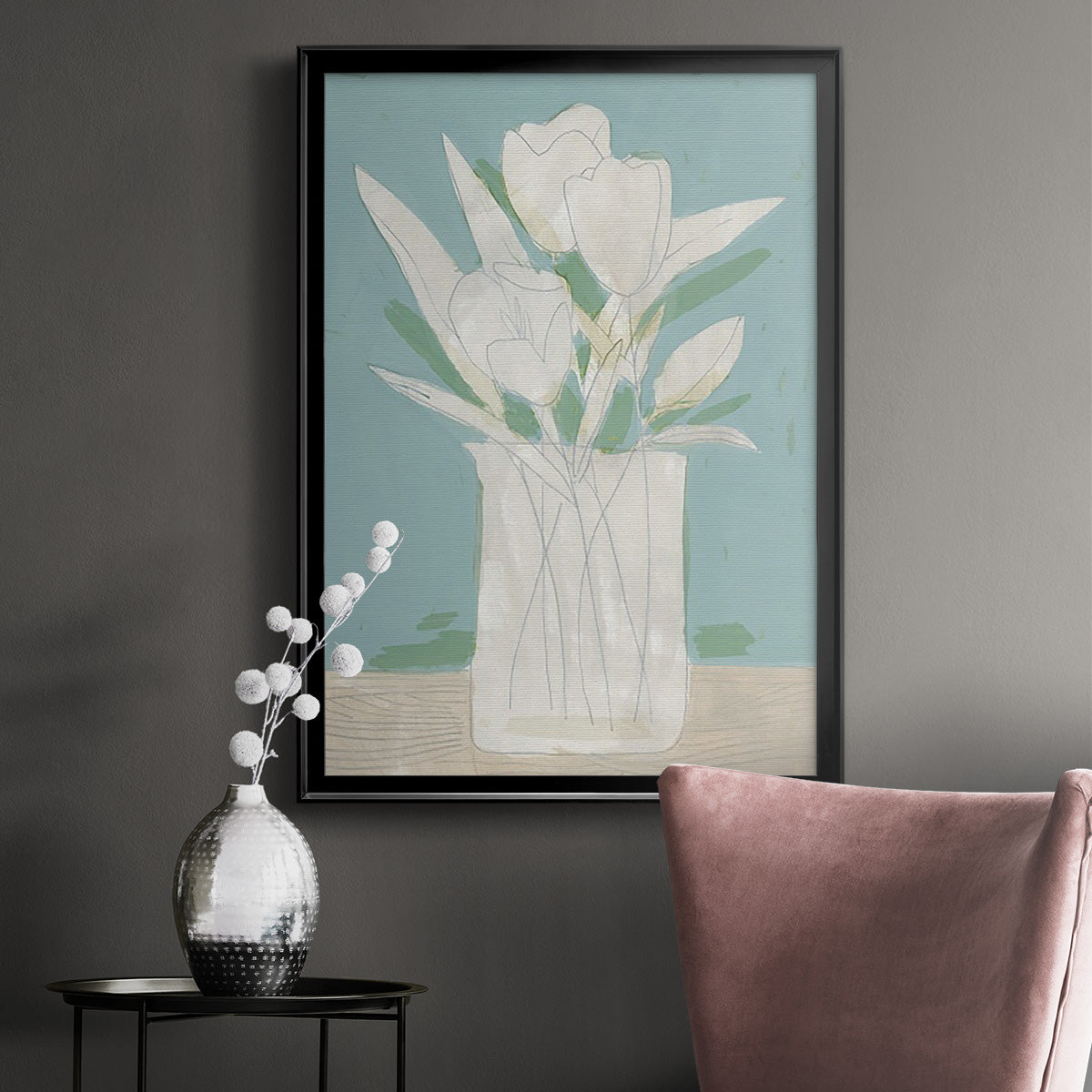 Muted Spring Arrangement II Premium Framed Print - Ready to Hang