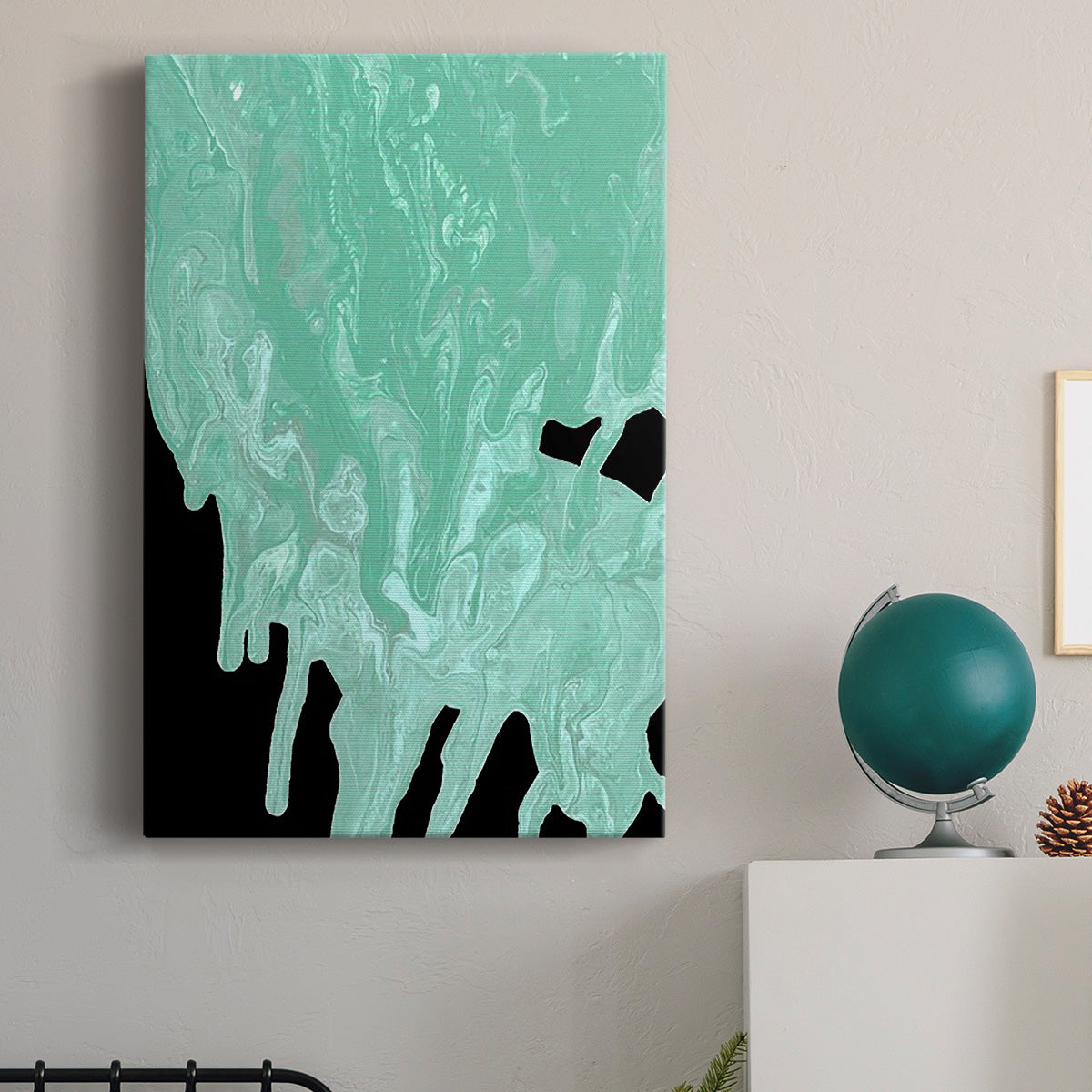 Teal Cascade I Premium Gallery Wrapped Canvas - Ready to Hang