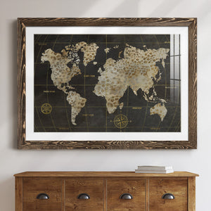 Safari World Map-Premium Framed Print - Ready to Hang