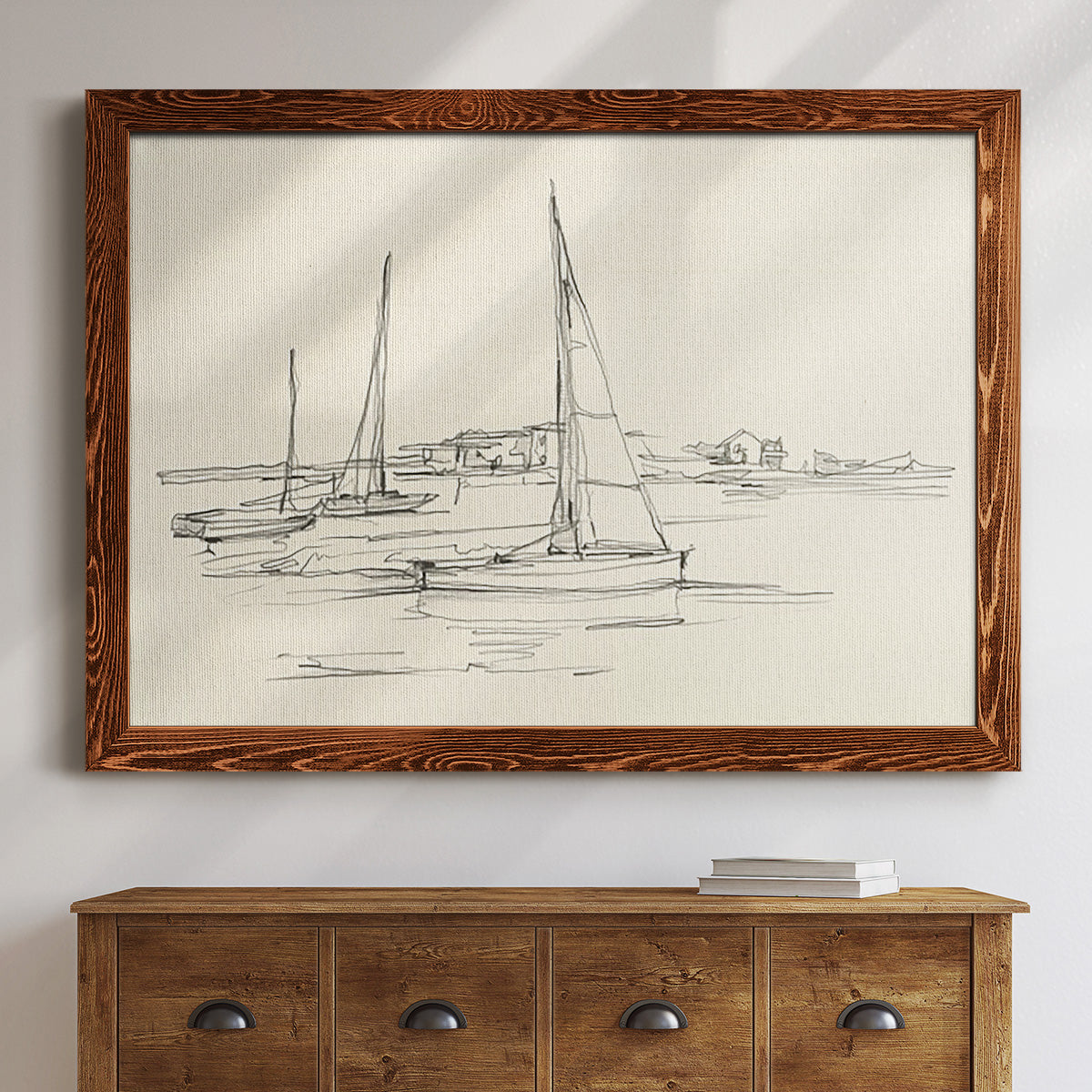 Coastal Contour Sketch I-Premium Framed Canvas - Ready to Hang