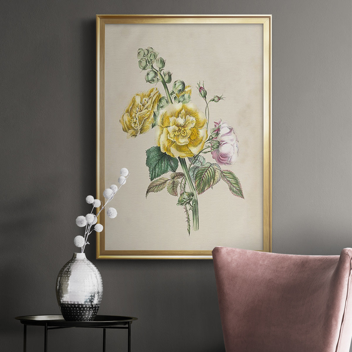 Antique Garden Bouquet II Premium Framed Print - Ready to Hang