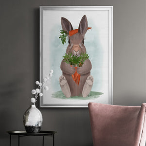 Rabbit Carrot Hug Premium Framed Print - Ready to Hang