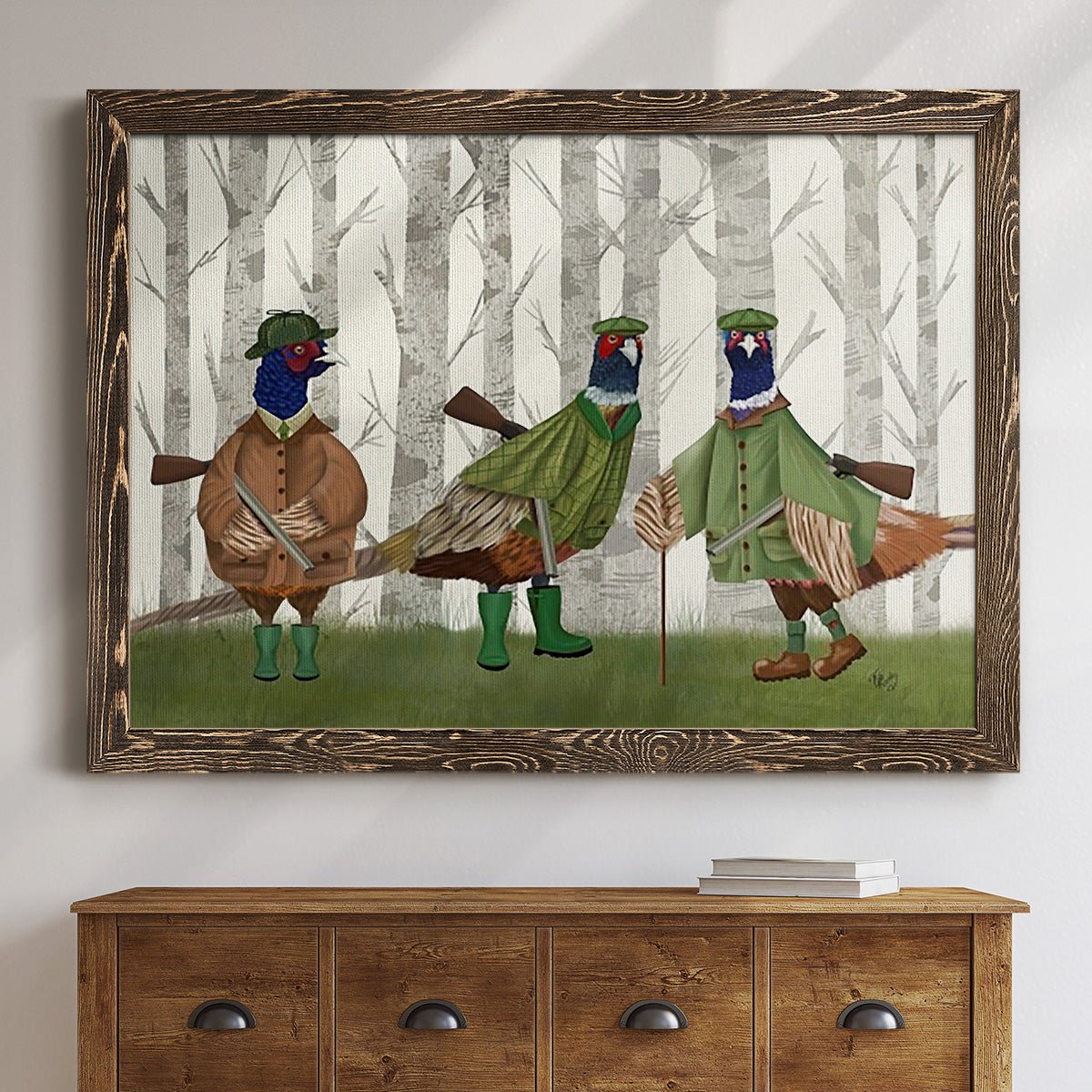 Pheasant Shooting Party Group 2-Premium Framed Canvas - Ready to Hang