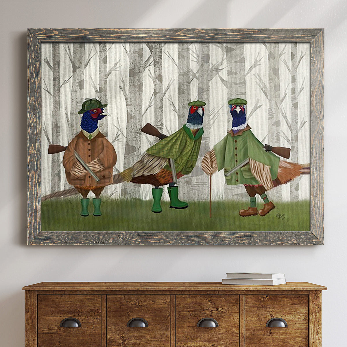 Pheasant Shooting Party Group 2-Premium Framed Canvas - Ready to Hang