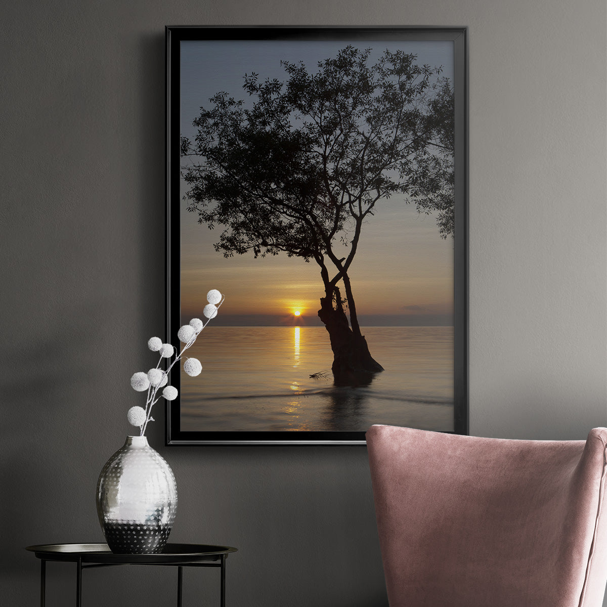 Sunset Silhouette Premium Framed Print - Ready to Hang