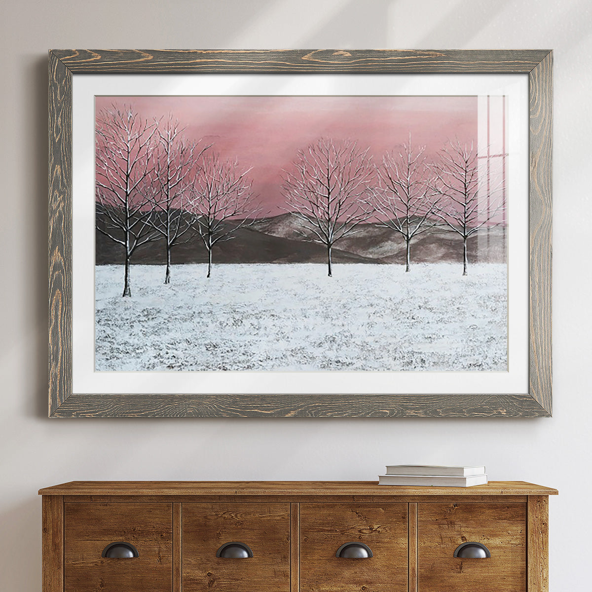 Sunset Snowfall I-Premium Framed Print - Ready to Hang