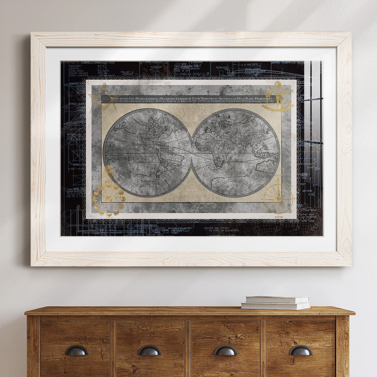 Night World Blueprint-Premium Framed Print - Ready to Hang