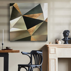 Gold Polygon Wall II-Premium Gallery Wrapped Canvas - Ready to Hang