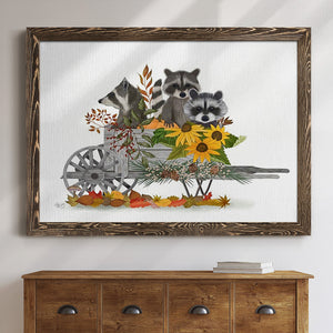 Raccoon Wheelbarrow-Premium Framed Canvas - Ready to Hang