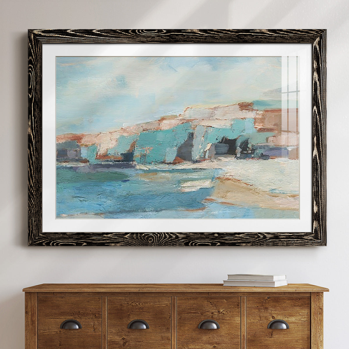 Turquoise Cliff Wall II-Premium Framed Print - Ready to Hang