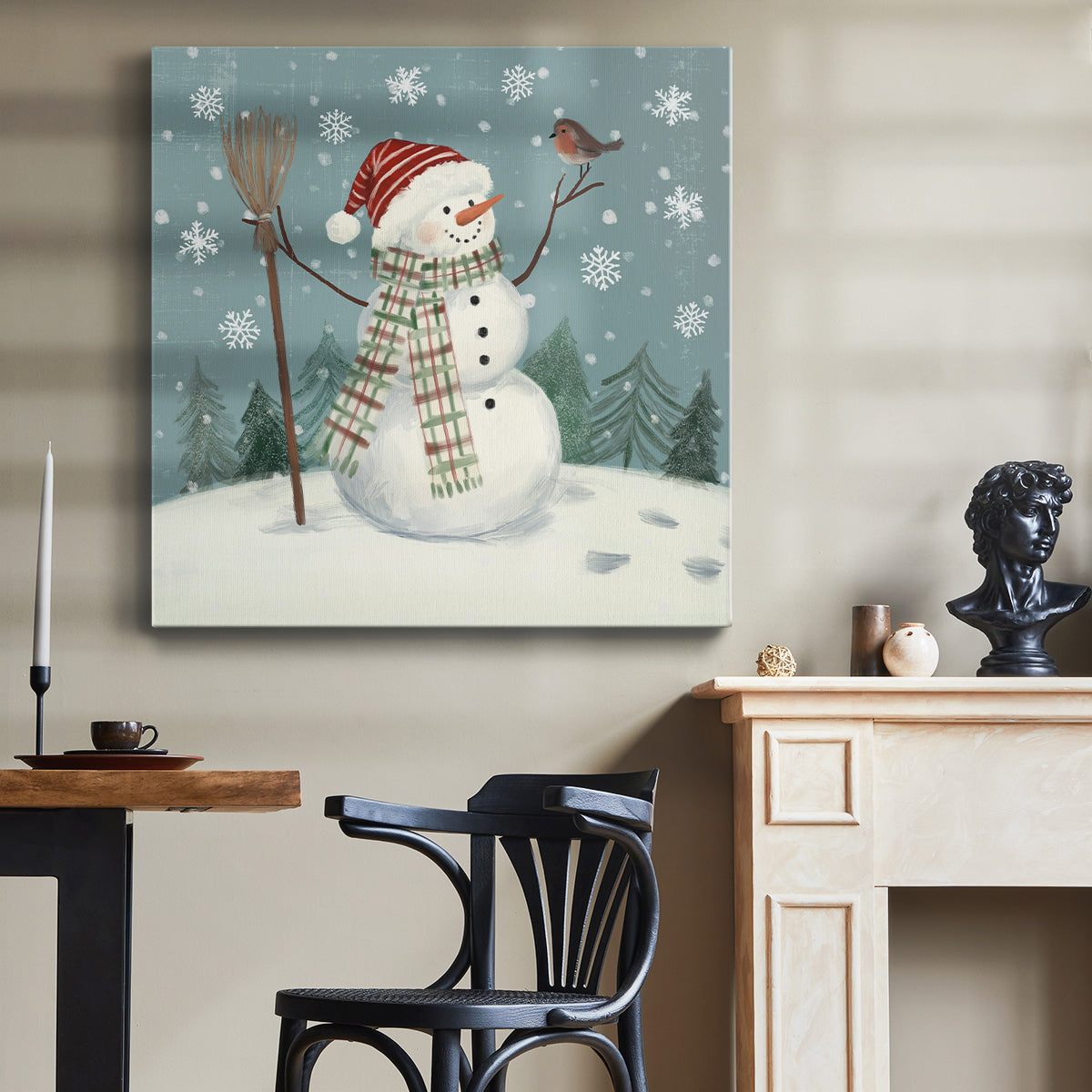Jolly Snowman I-Premium Gallery Wrapped Canvas - Ready to Hang