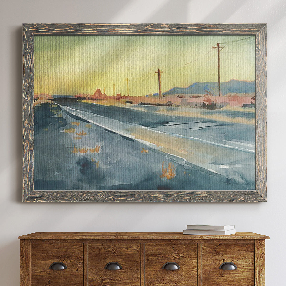 Deserted Highway I-Premium Framed Canvas - Ready to Hang