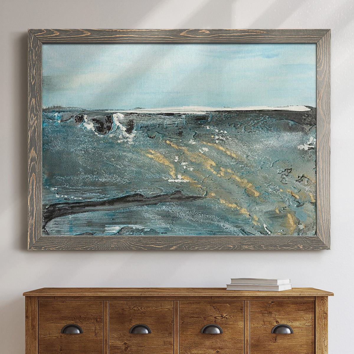 Flow of Love in Ocean II-Premium Framed Canvas - Ready to Hang