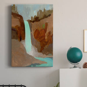 Turquoise Falls I Premium Gallery Wrapped Canvas - Ready to Hang