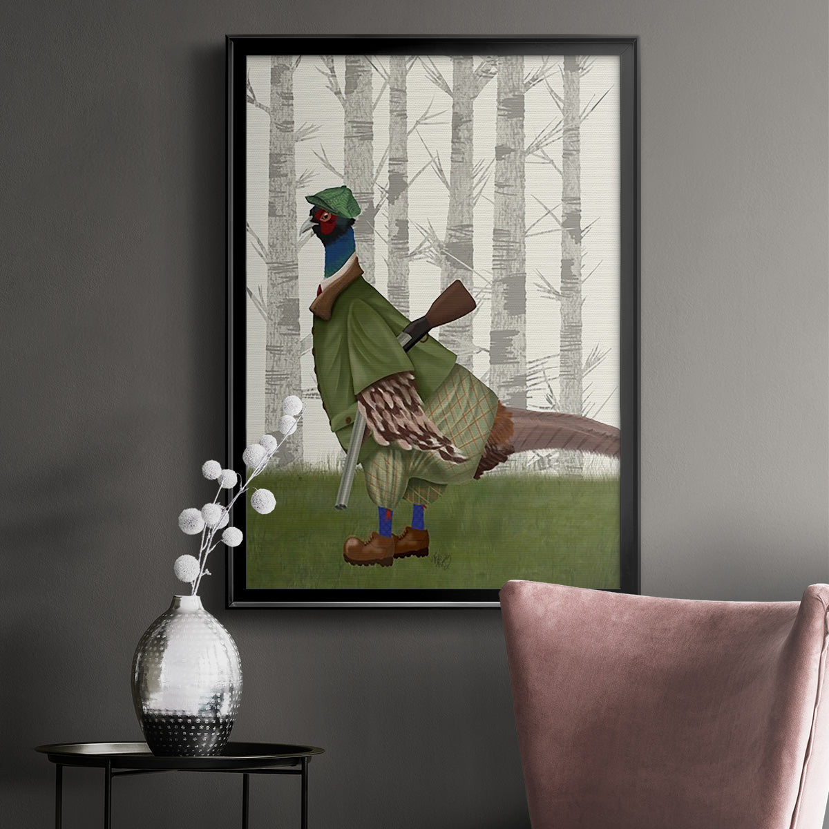 Pheasant Shooting Party 1 Premium Framed Print - Ready to Hang