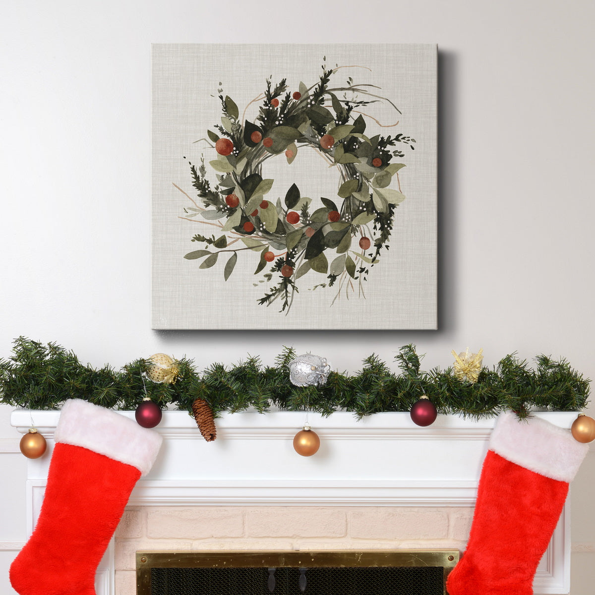 Farmhouse Wreath II-Premium Gallery Wrapped Canvas - Ready to Hang