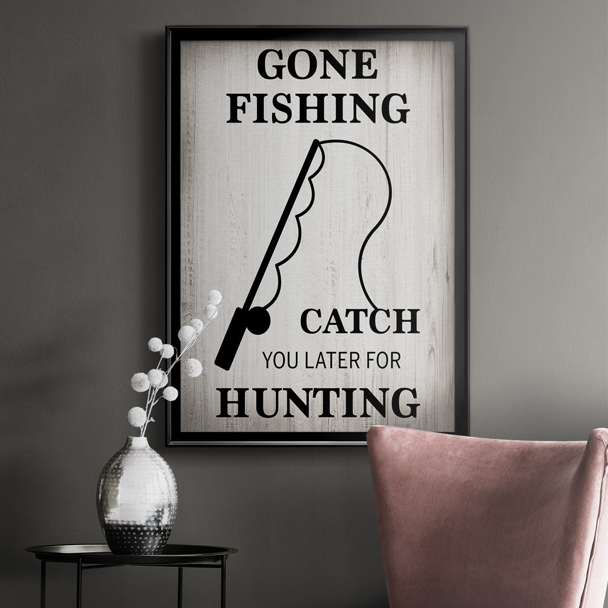 Gone Fishing Premium Framed Print - Ready to Hang