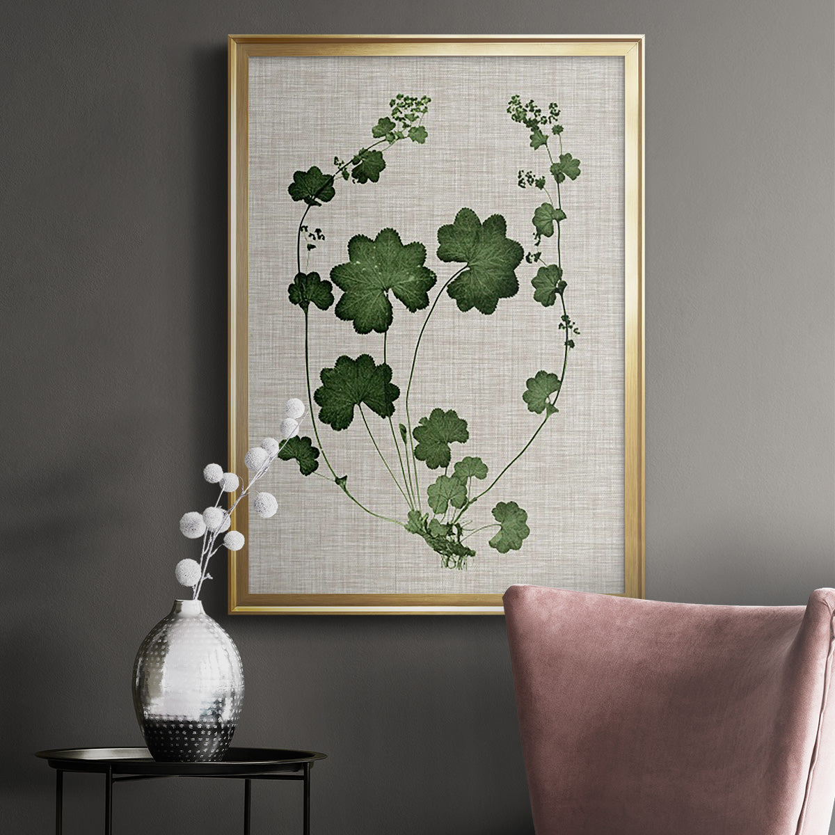 Forest Foliage on Linen II Premium Framed Print - Ready to Hang