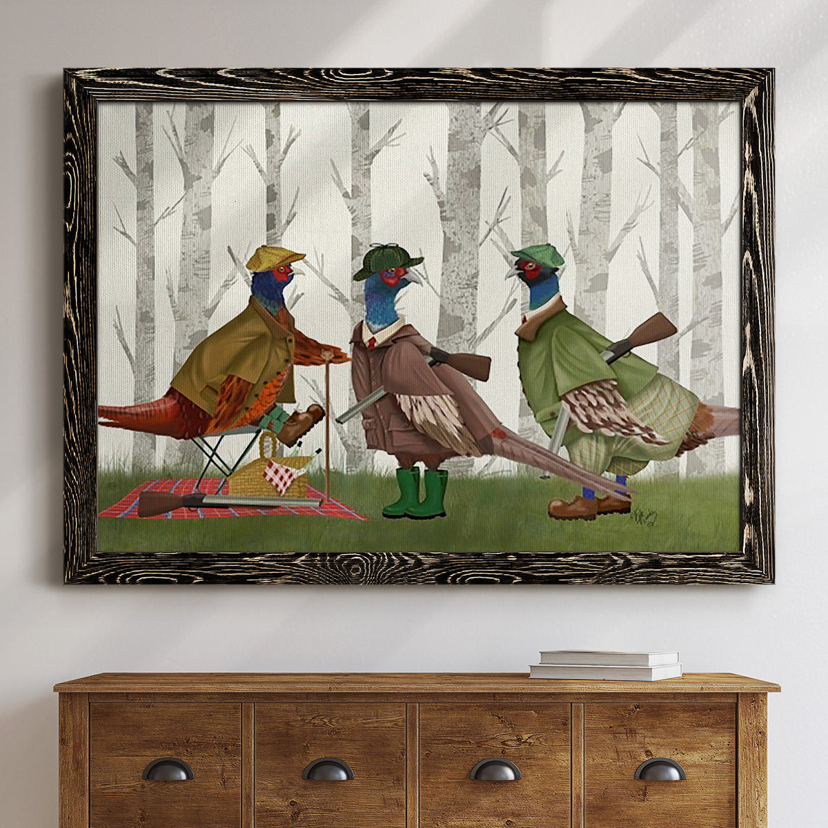 Pheasant Shooting Party Group 1-Premium Framed Canvas - Ready to Hang