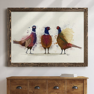 Pheasant Trio-Premium Framed Canvas - Ready to Hang