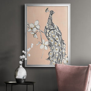 Peacock in Gold I Premium Framed Print - Ready to Hang