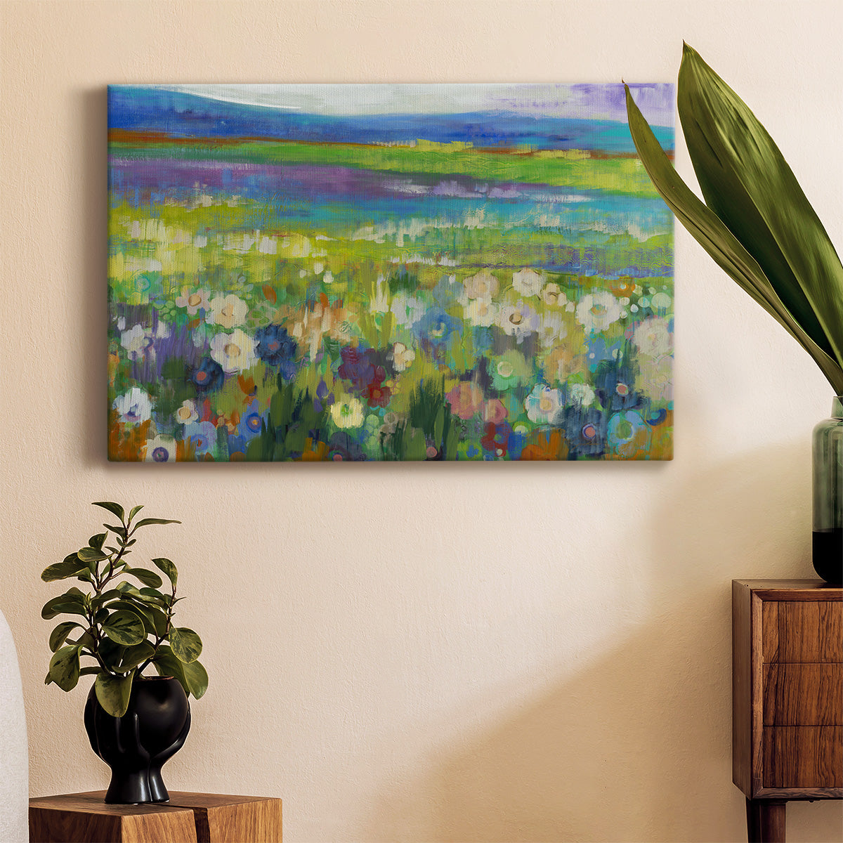 Flowerfields Premium Gallery Wrapped Canvas - Ready to Hang
