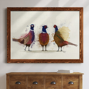 Pheasant Trio-Premium Framed Canvas - Ready to Hang