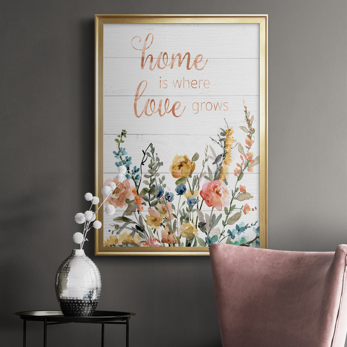 Home is Where Love Grows Premium Framed Print - Ready to Hang