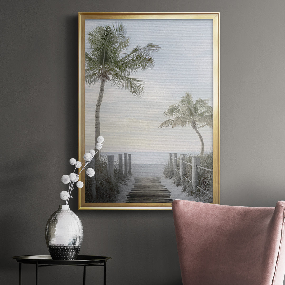 Palm Walk Premium Framed Print - Ready to Hang