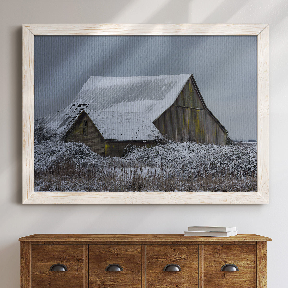 Winter Barn-Premium Framed Canvas - Ready to Hang