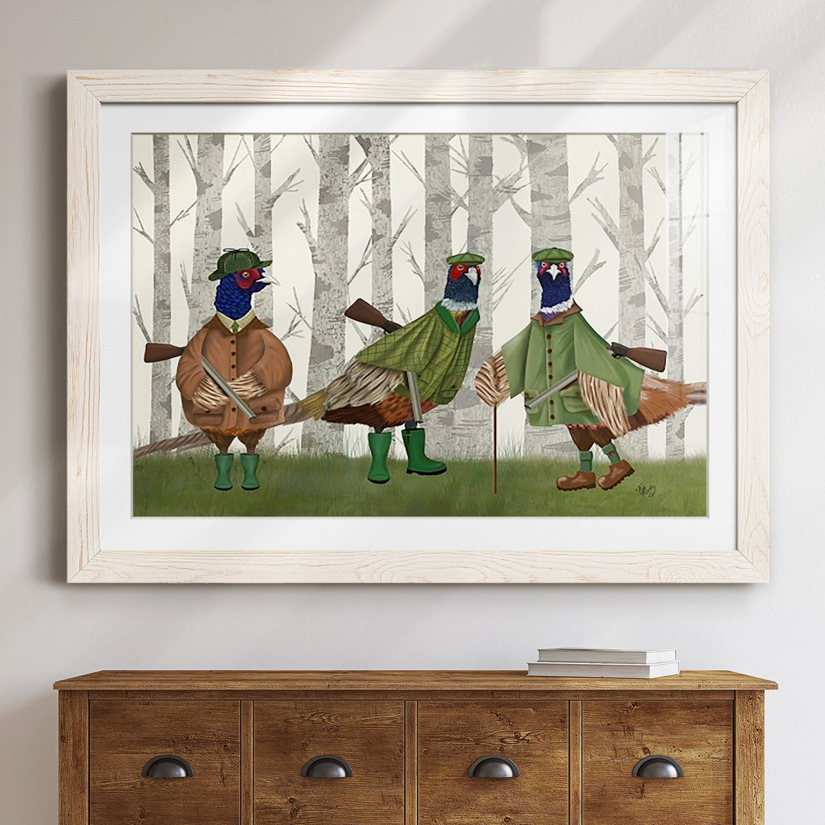 Pheasant Shooting Party Group 2-Premium Framed Print - Ready to Hang