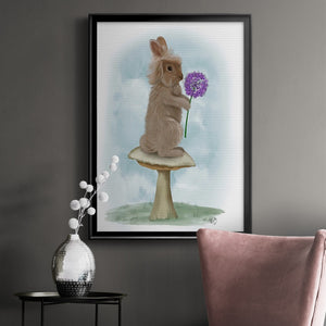 Rabbit and Agapanthus Premium Framed Print - Ready to Hang