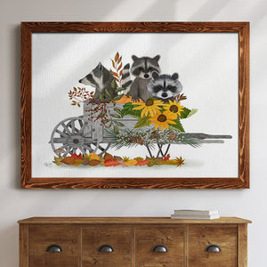 Raccoon Wheelbarrow-Premium Framed Canvas - Ready to Hang