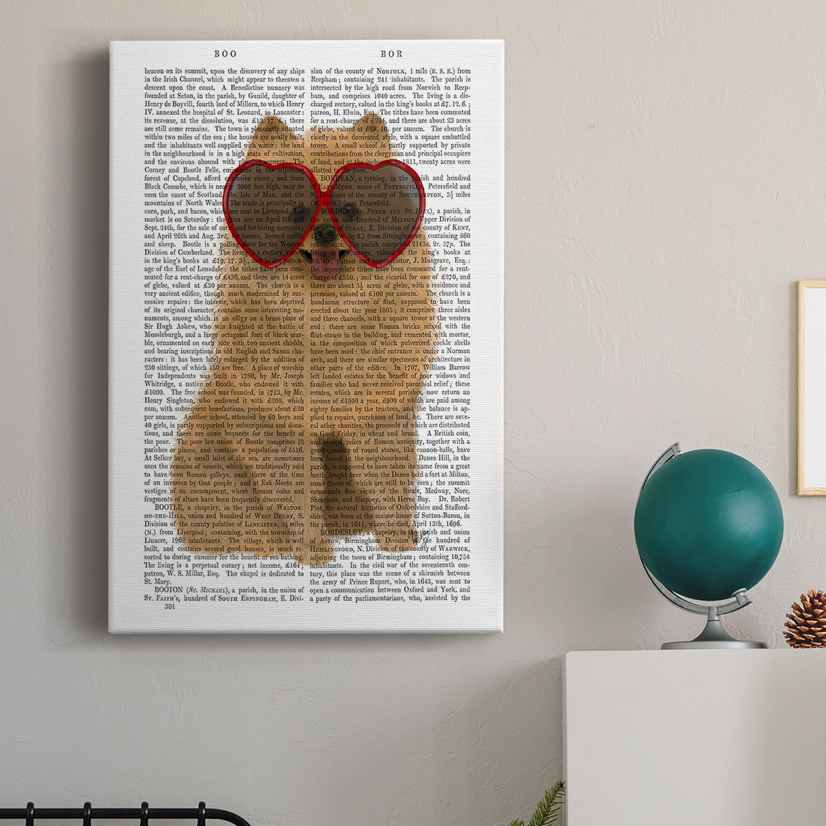 Pomeranian and Heart Glasses Premium Gallery Wrapped Canvas - Ready to Hang