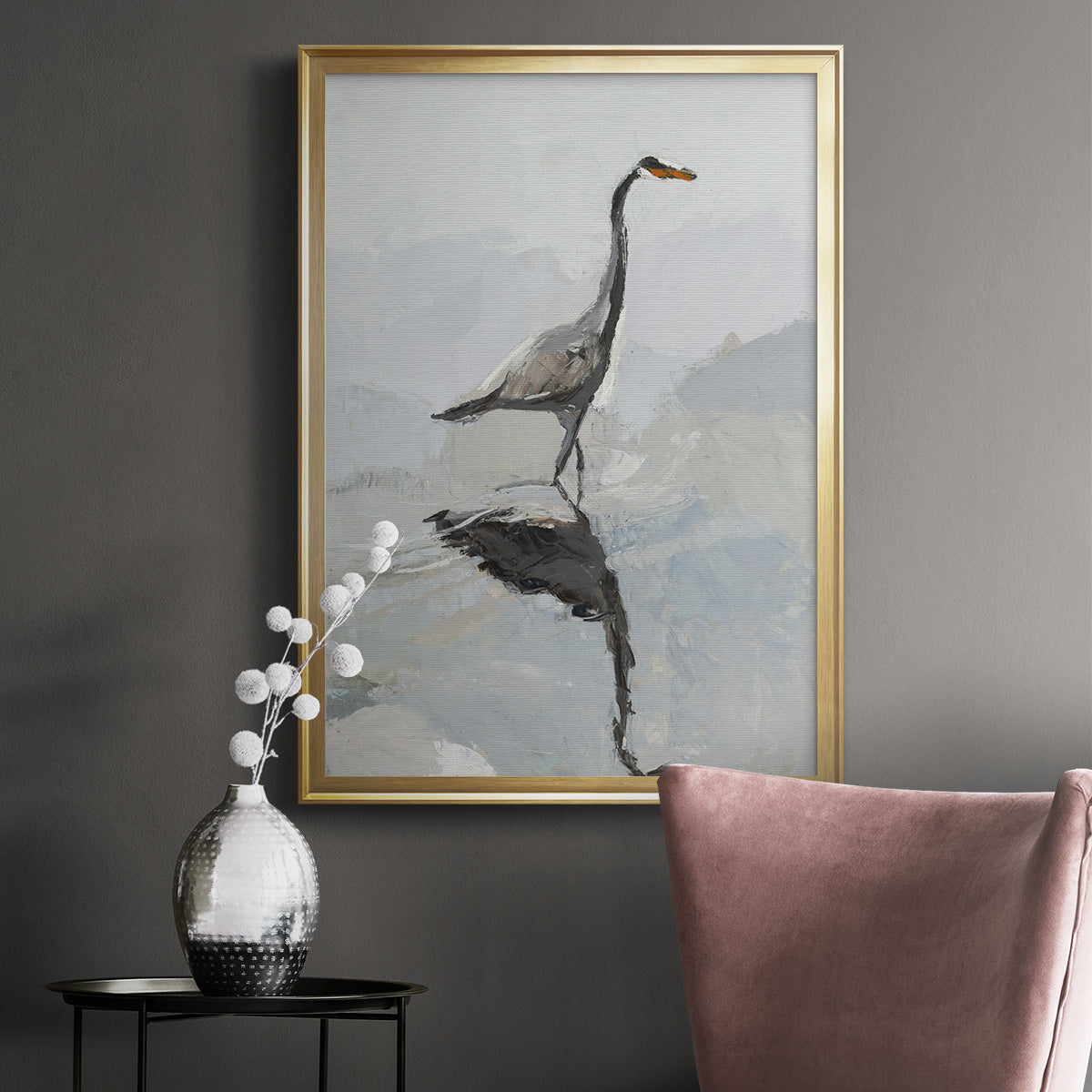 Heron Premium Framed Print - Ready to Hang