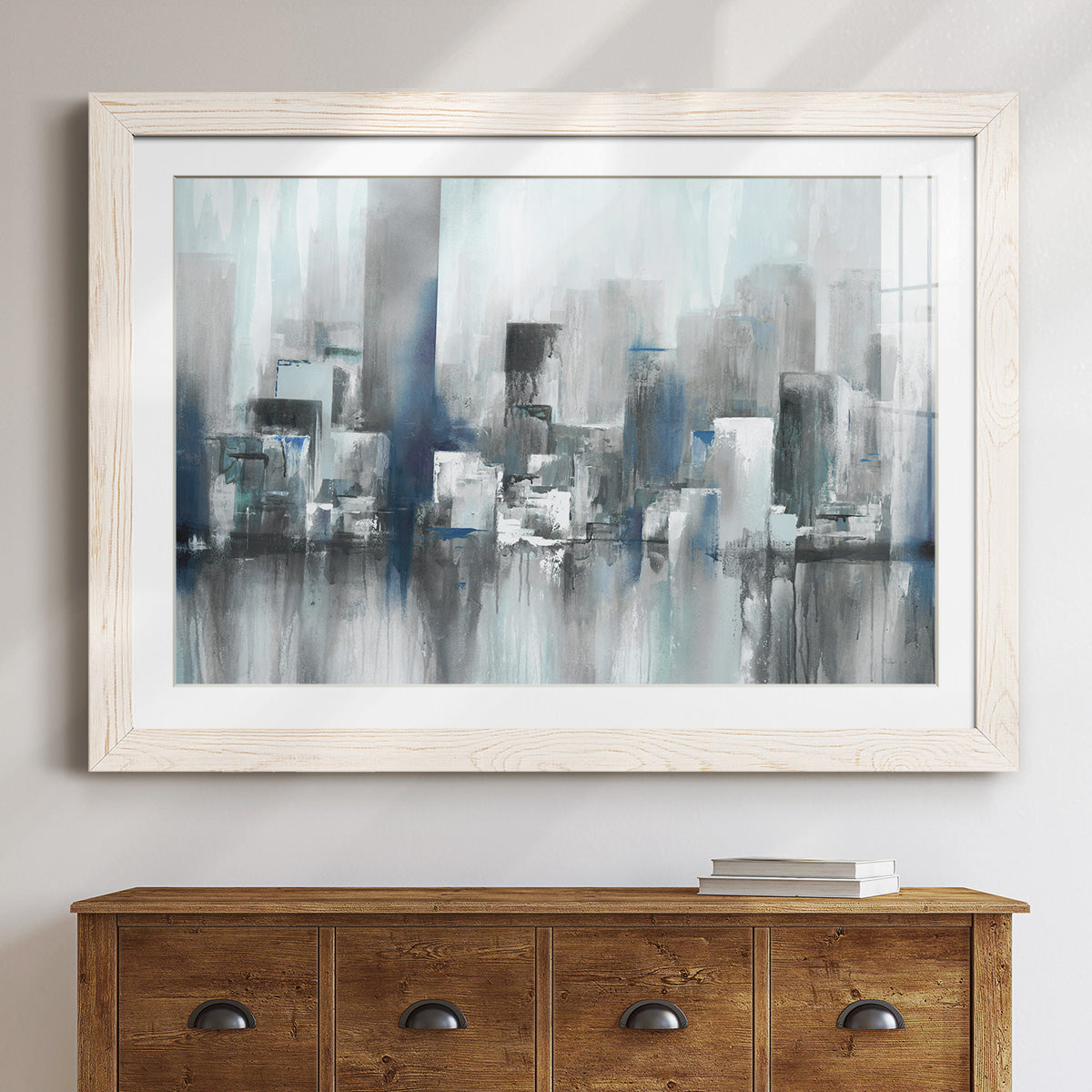 Cityscape in Blues-Premium Framed Print - Ready to Hang